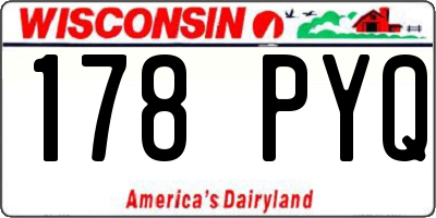 WI license plate 178PYQ