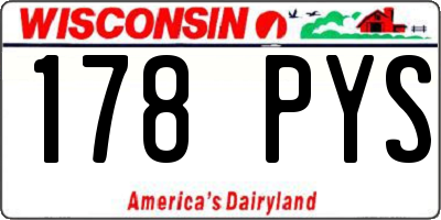 WI license plate 178PYS