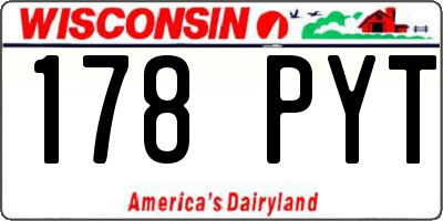 WI license plate 178PYT