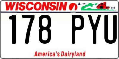 WI license plate 178PYU