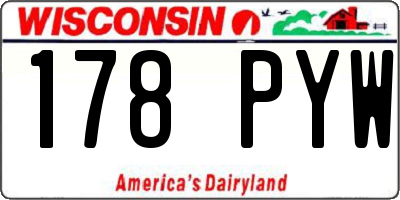 WI license plate 178PYW