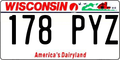 WI license plate 178PYZ