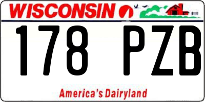 WI license plate 178PZB