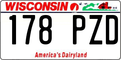 WI license plate 178PZD