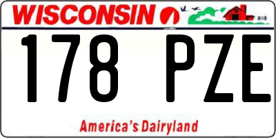 WI license plate 178PZE