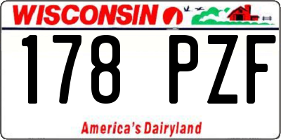 WI license plate 178PZF