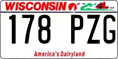 WI license plate 178PZG