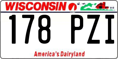 WI license plate 178PZI