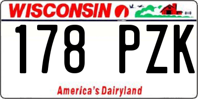 WI license plate 178PZK