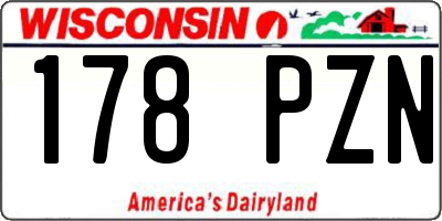 WI license plate 178PZN