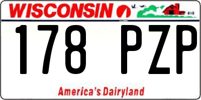 WI license plate 178PZP
