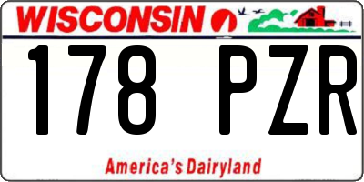 WI license plate 178PZR