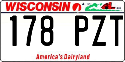 WI license plate 178PZT