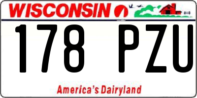 WI license plate 178PZU