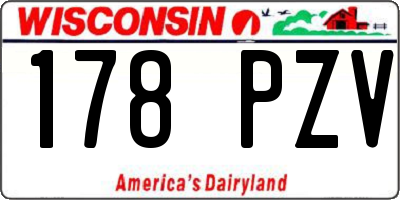 WI license plate 178PZV