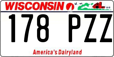 WI license plate 178PZZ