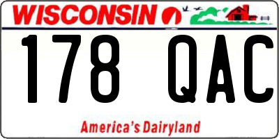 WI license plate 178QAC