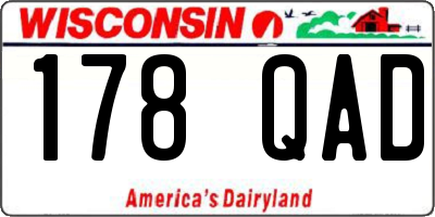 WI license plate 178QAD