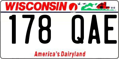 WI license plate 178QAE
