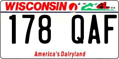 WI license plate 178QAF