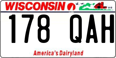 WI license plate 178QAH