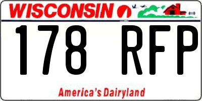 WI license plate 178RFP