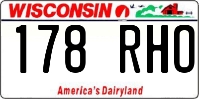 WI license plate 178RHO