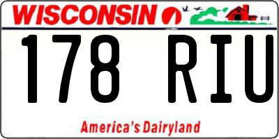 WI license plate 178RIU
