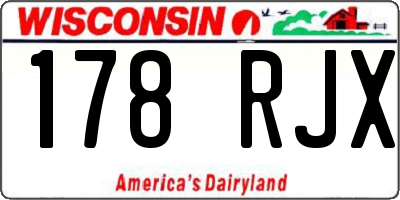 WI license plate 178RJX