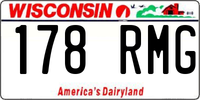 WI license plate 178RMG