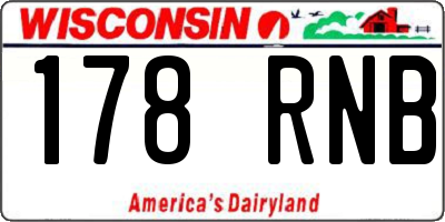WI license plate 178RNB