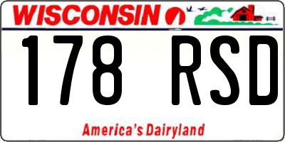 WI license plate 178RSD