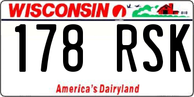 WI license plate 178RSK