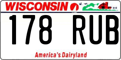 WI license plate 178RUB
