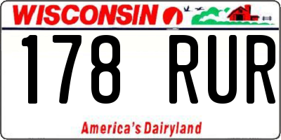 WI license plate 178RUR