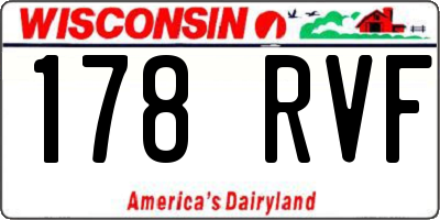 WI license plate 178RVF