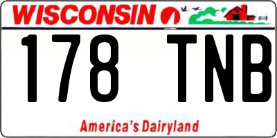 WI license plate 178TNB