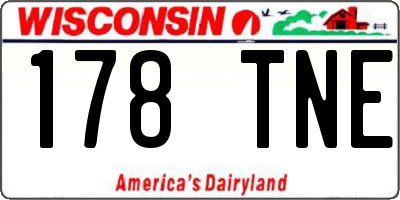 WI license plate 178TNE