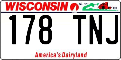 WI license plate 178TNJ