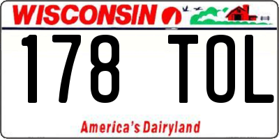 WI license plate 178TOL
