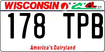 WI license plate 178TPB