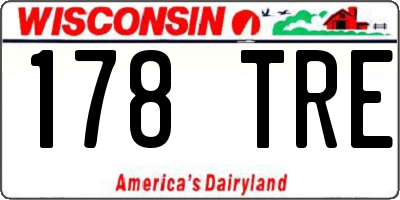 WI license plate 178TRE