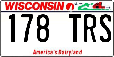 WI license plate 178TRS