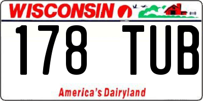 WI license plate 178TUB