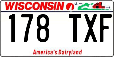 WI license plate 178TXF