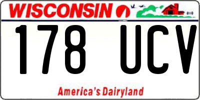 WI license plate 178UCV