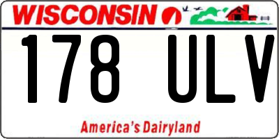 WI license plate 178ULV