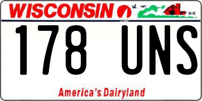 WI license plate 178UNS