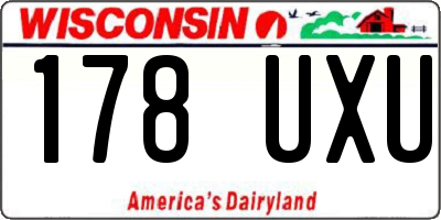 WI license plate 178UXU