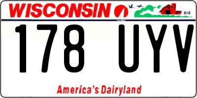 WI license plate 178UYV